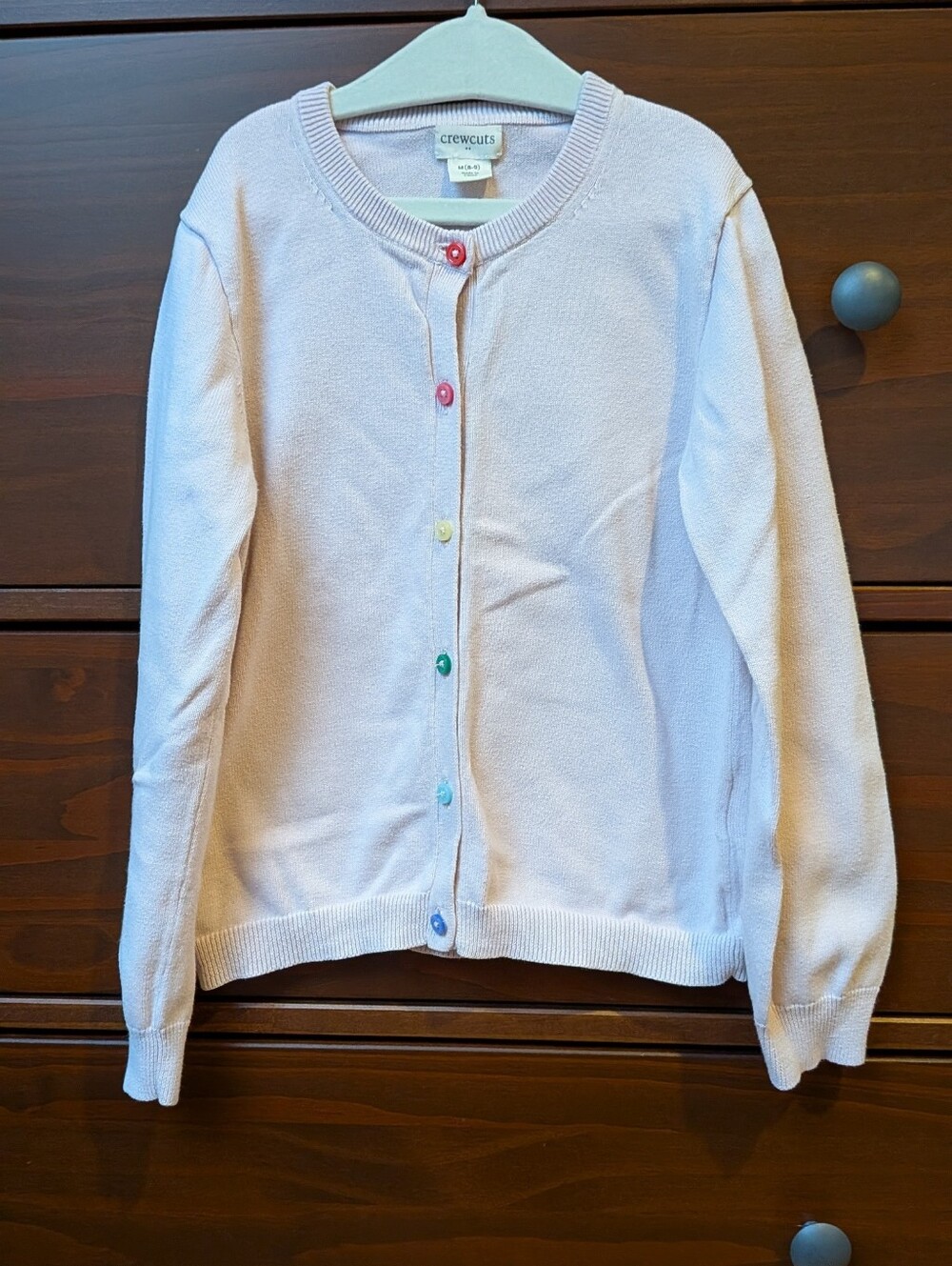 Crew Cuts Pink Cardigan Rainbow Buttons Sz 8/9 B7